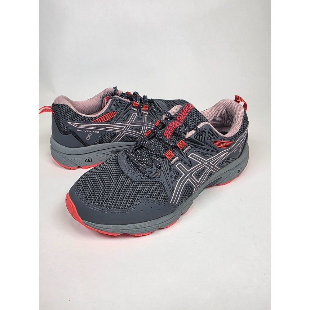 ASICS Gel Venture 8 Women's Size 8 Wide Gray Pink Trail Running Shoes 1012A706